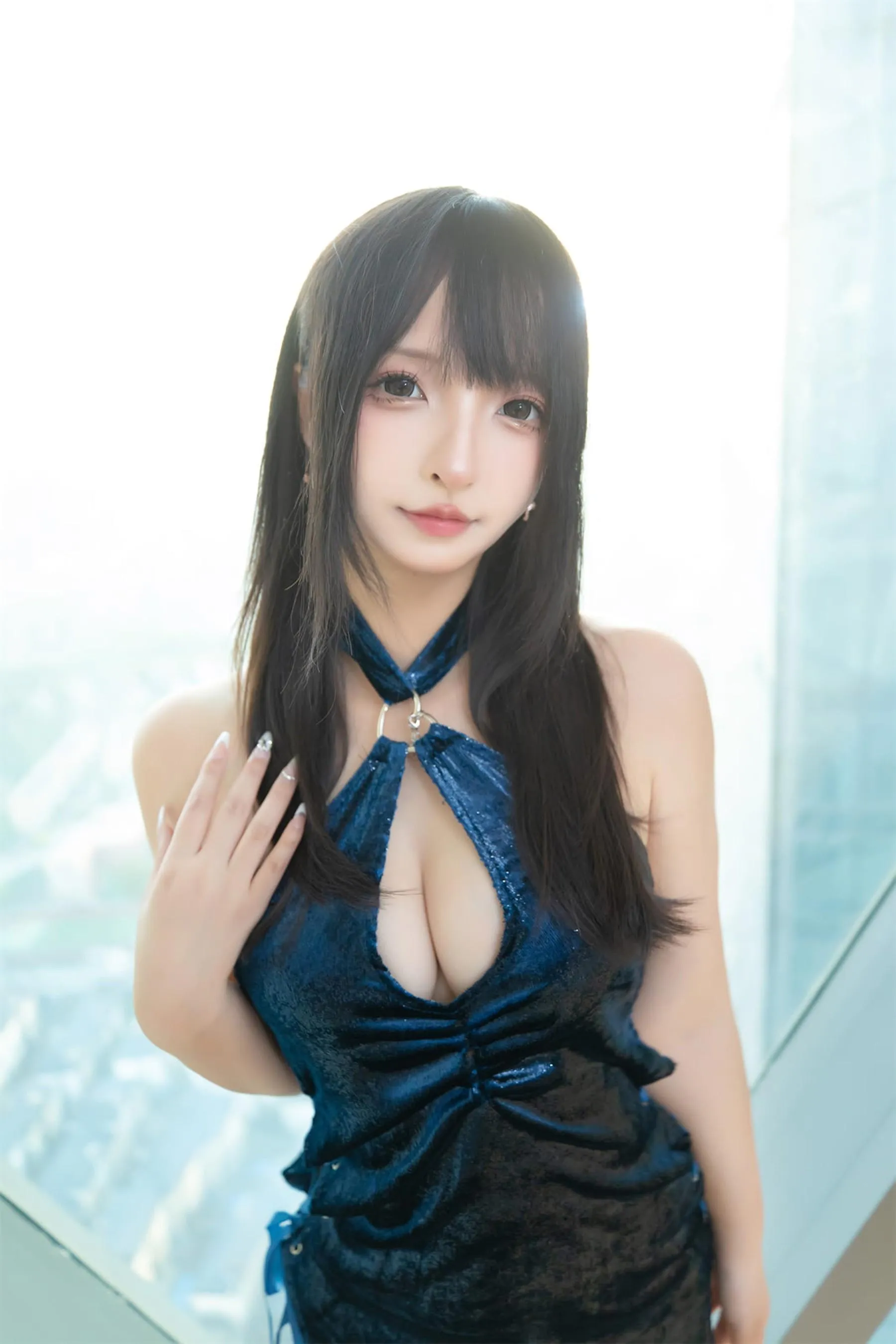 神楽坂真冬 – NO.152 蓝衣旗袍 [76P]插图8
